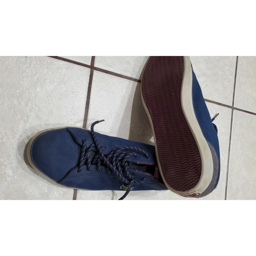 Lacoste Rubber Lerond Men's Navy Blue/Gray Shoes Size 13